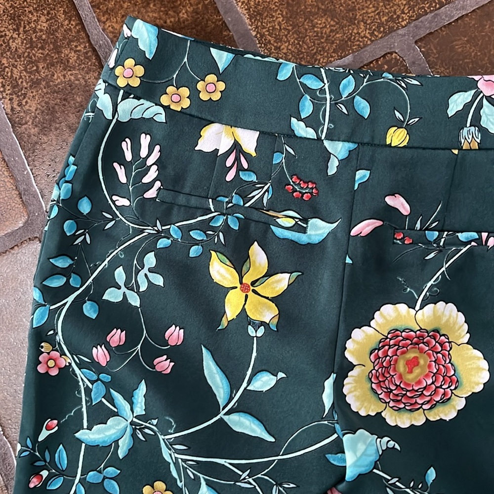 LOFT Green Multicolor Floral Print Trouser Pant - Picture 9 of 13